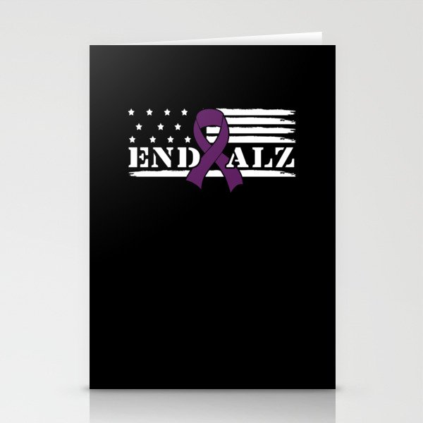 Purple Flag End Alzheimer Alzheimer's Awareness Stationery Cards