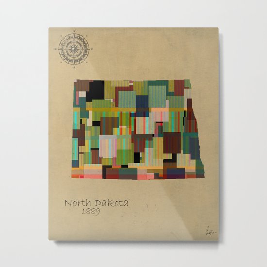 North Dakota state map Metal Print
