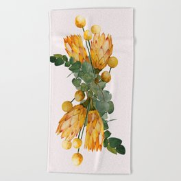 Protea and Billy Flowers Beach Towel