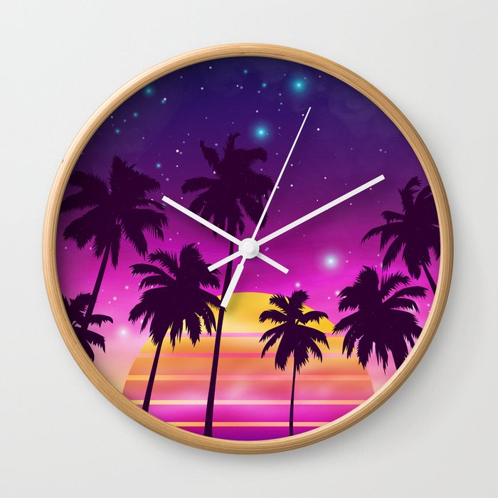 Incredibly Vibrant Sunset Wall Clock
