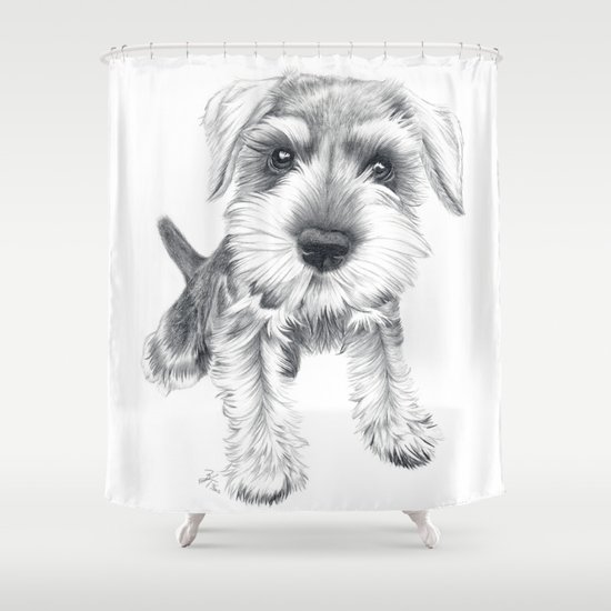 Schnozz the Schnauzer Shower Curtain