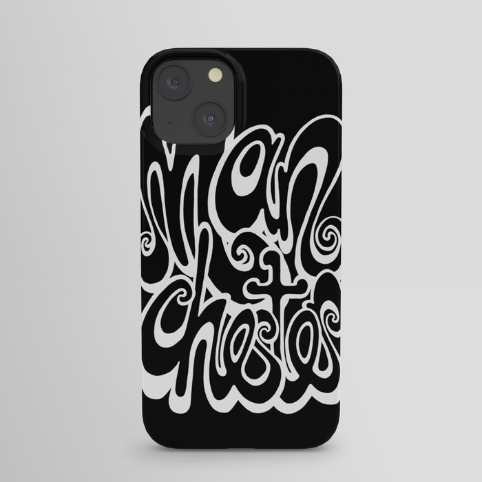 Manchester Lettering Typography - Black and White iPhone Case