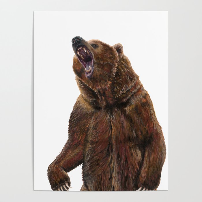 Grizzly Bear - Painting in acrylic Poster