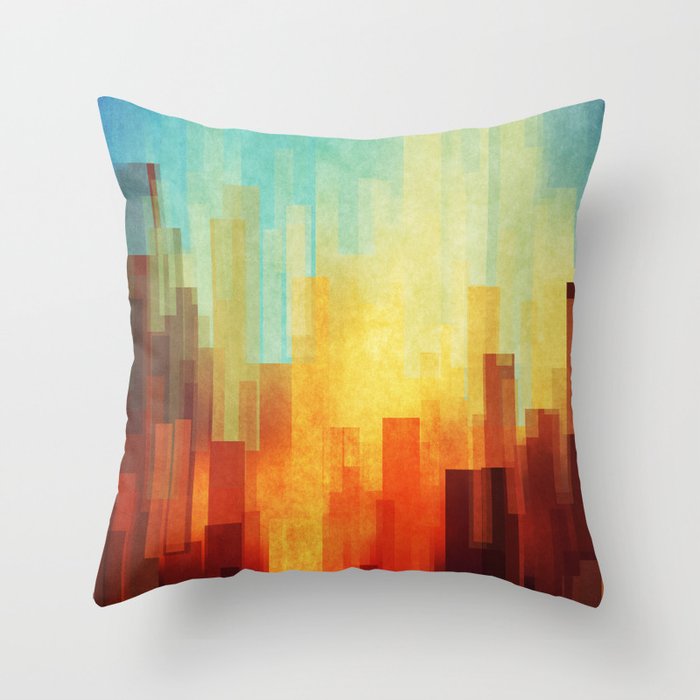 Urban sunset Throw Pillow