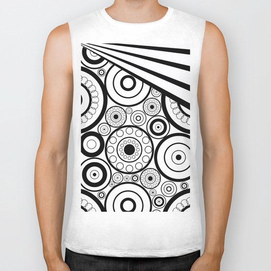 Abstract black and white pattern. Biker Tank