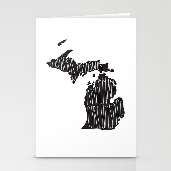 Michigan Motto - Black Stationery Cards