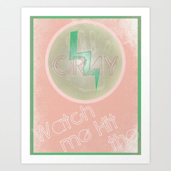 Cray Button - Melon Lime Art Print