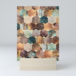 Natural Hexagons And Diamonds Mini Art Print