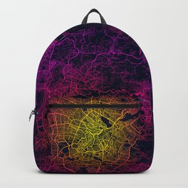Amman City Map of Jordan - Neon Backpack