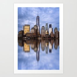 Cityscape of Financial District of New York Art Print