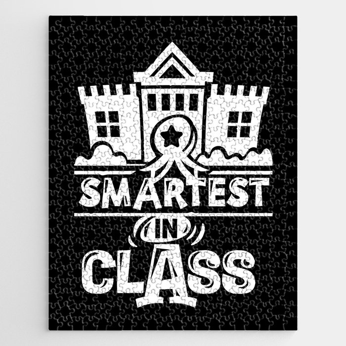 Smartest In Class Cute Kids School Quote Jigsaw Puzzle