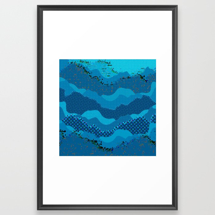 Patchwork Waves Framed Art Print