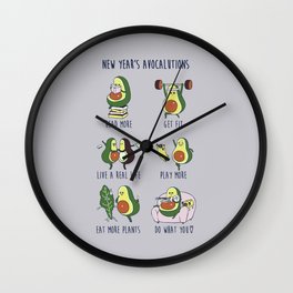 New Year's Resolutions with Avocado Wall Clock