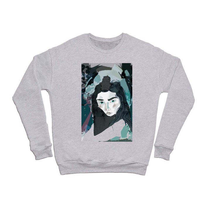 Blue Girl/Cold Shoulder Crewneck Sweatshirt