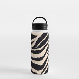Zebra Animal Print Black and off White Pattern Water Bottle