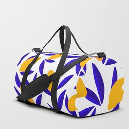 Blue and yellow Lemon Summery Pattern Duffle Bag