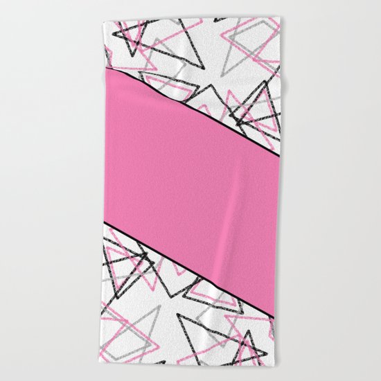 Abstract pink combo pattern . Beach Towel