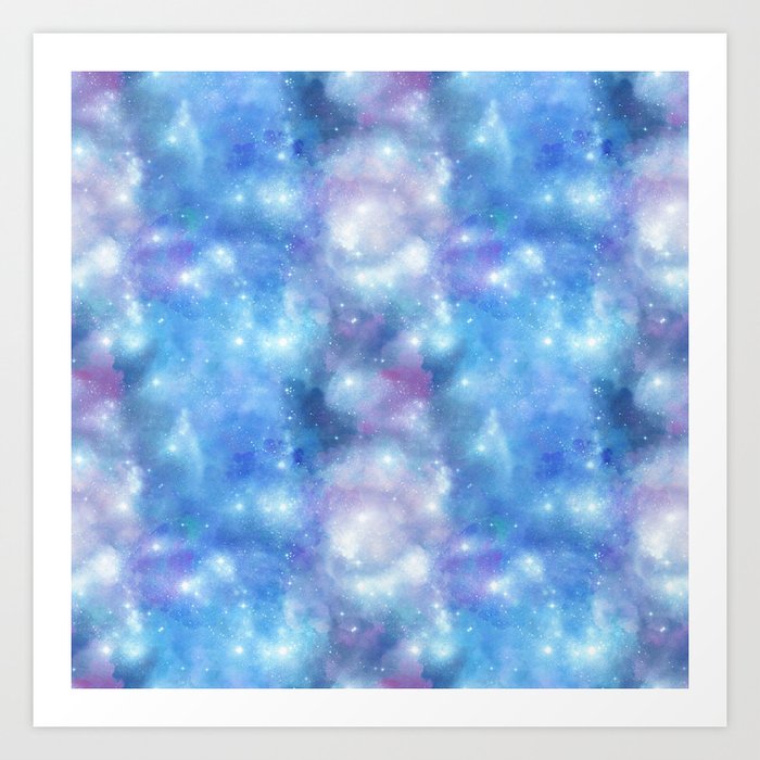 Blue Nebula Painting Art Print