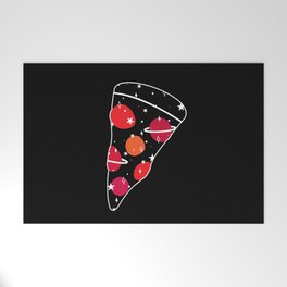 Space Pizza (black) Welcome Mat