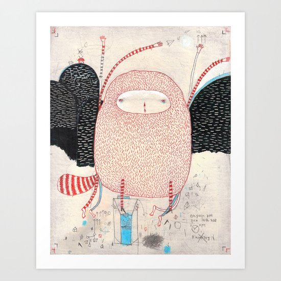 raccoon dance Art Print