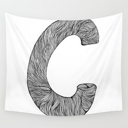 Hand Drawn Font C Wall Tapestry