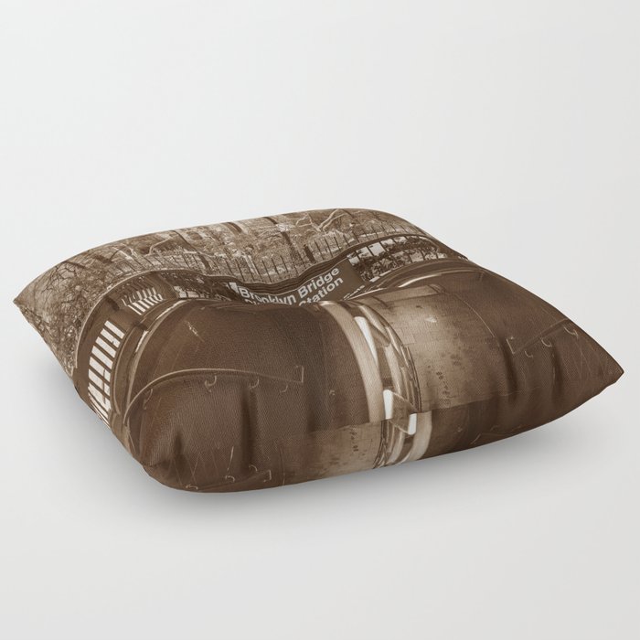 New York City Sepia #2 Floor Pillow