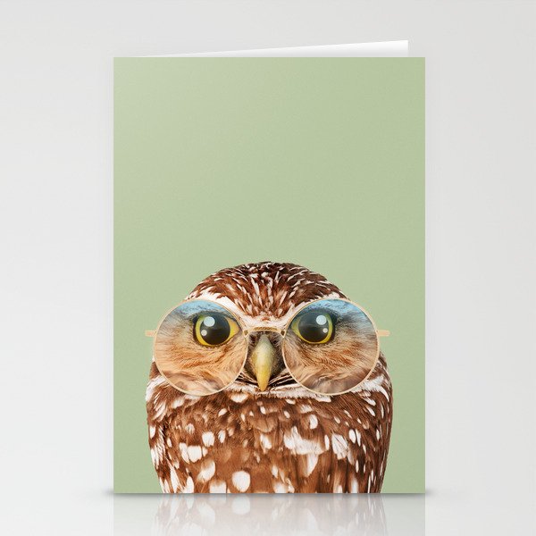 OWL WITH GLASSES Stationery Cards