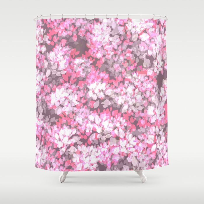 Spring Leaves (Pink) Shower Curtain