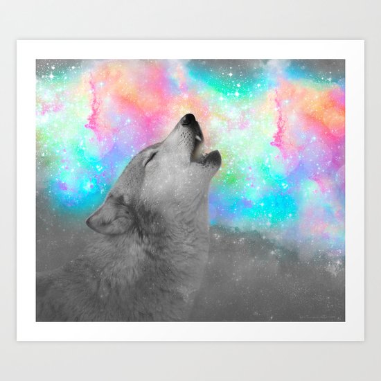 Breathing Dreams Like Air (Wolf Howl Abstract II: Gray) Art Print
