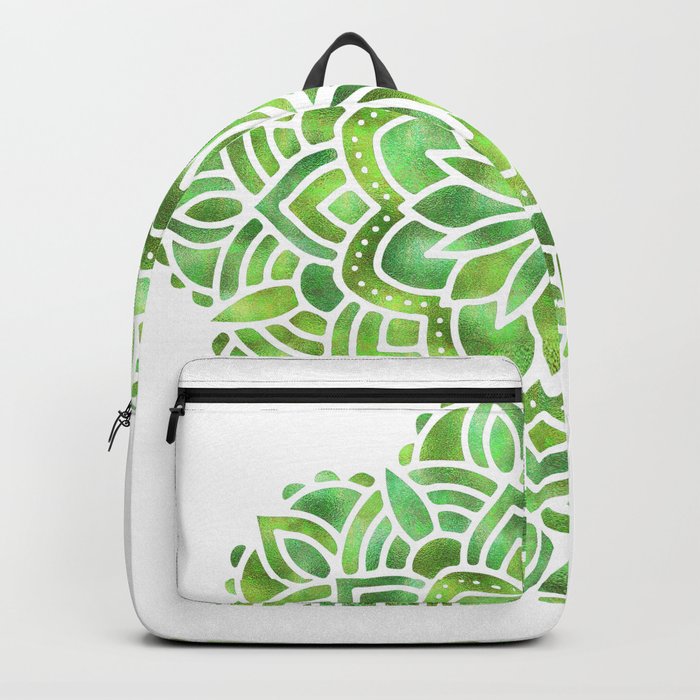 Mandala Green Leaves Backpack