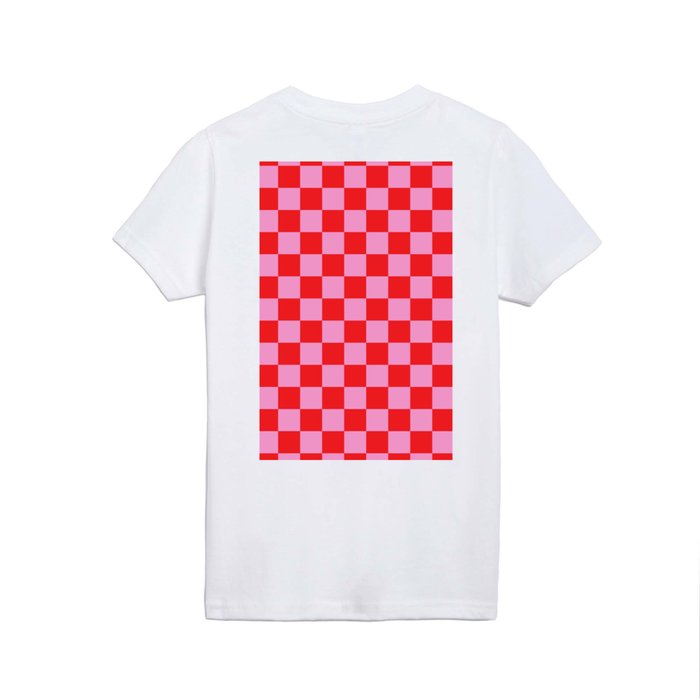 Pink Checkered And Red Bright Modern Shape Geometric Pattern Kids