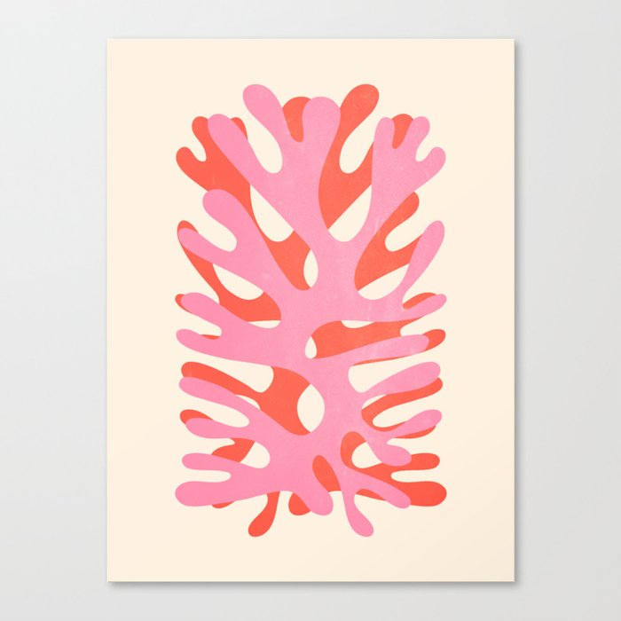 Sea Leaf: Matisse Collage Peach Edition Canvas Print