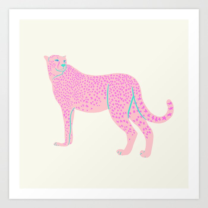 PINK STAR CHEETAH Kunstdrucke PINK STAR CHEETAH Kunstdrucke