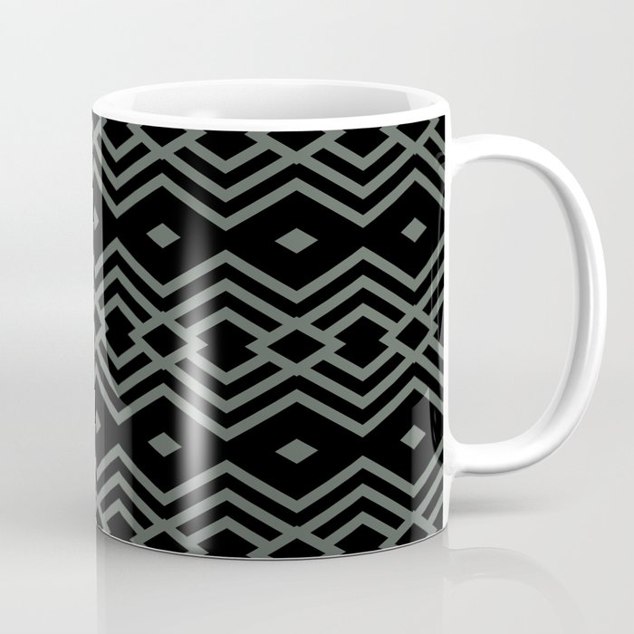 Black and Dark Green Stripe Diamond Pattern Pairs DV 2022 Popular Colour Pleasant Hill 0459 Coffee Mug