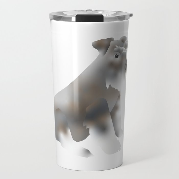  schnauzer breed dog isolated in digital drawing Travel Mug