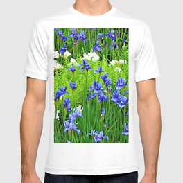 BLUE & WHITE  IRIS FLOWER GARDEN T Shirt