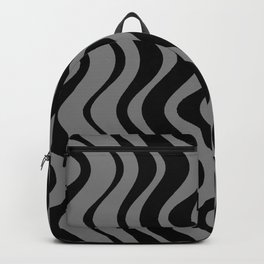 Grey and Black Abstract Stripe Backpack
