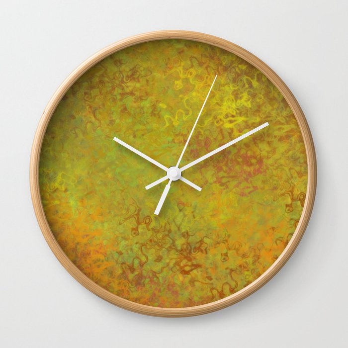 Liquid Hues Fluid Art Digital Illustration, Digital Watercolor Artwork Wall Clock