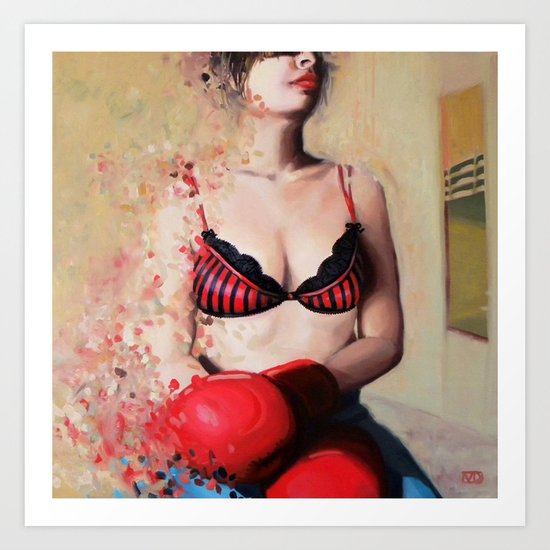 Red gloves Art Print