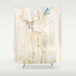 Deer and butterfly Shower Curtain