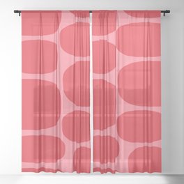 Modernist Spots 260 Red Pink Sheer Curtain