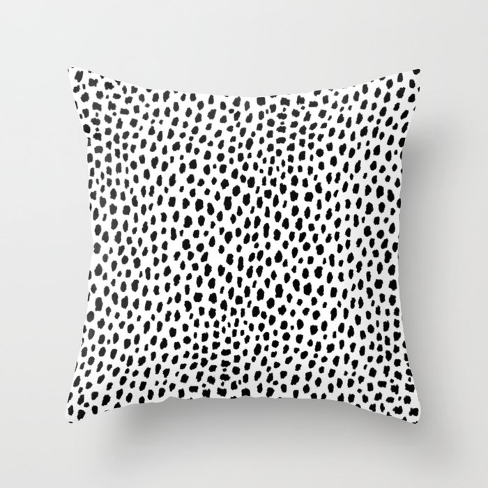 Dalmatian Spots (black/white) Throw Pillow