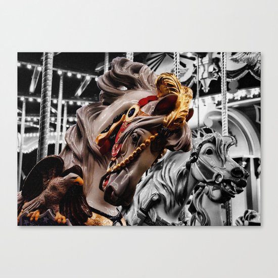 Color Black horses Canvas Print