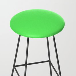 Medium Lime Green Solid Color Popular Hues Patternless Shades of Lime Collection Hex #66ff66 Bar Stool