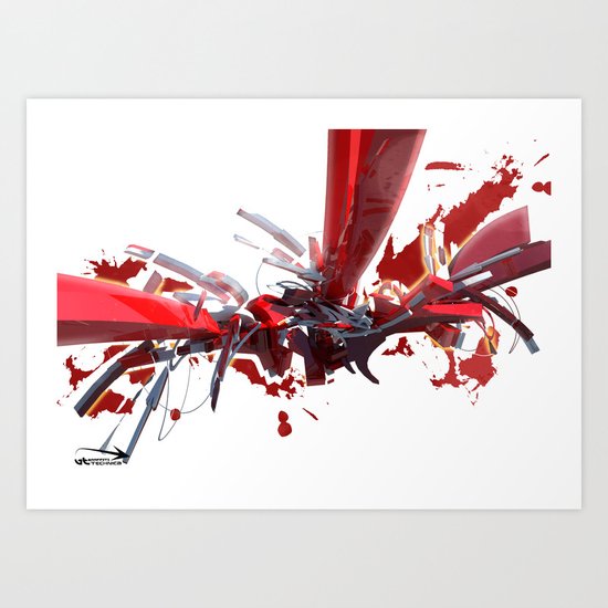 3d graffiti - 'Shapes Art Print