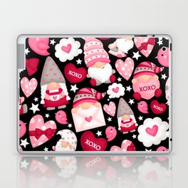 Valentine love gnome seamless pattern Laptop Skin