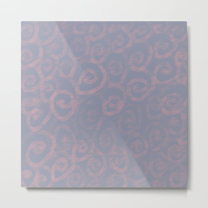 Pattern of pink swirls on blue Metal Print