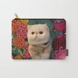 Cat with Flowers Carry-All Pouch