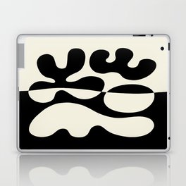 Mid Century Modern Organic Abstraction 235 Black and Ivory White Laptop Skin