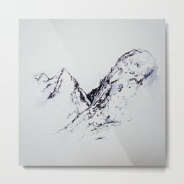 landscape // mindscape II Metal Print | Illustration, Nature, Black and White, Landscape 